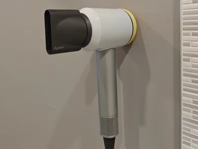 Dyson hair dryer wall holder with hidden fastener