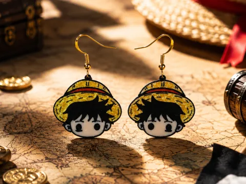 Pendientes: Monkey D Luffy earrings — referencia de MakerWorld