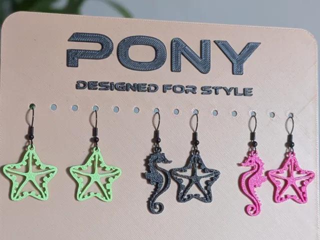 Seahorse & Starfish Earrings Set — 3 Pairs in 1 V3