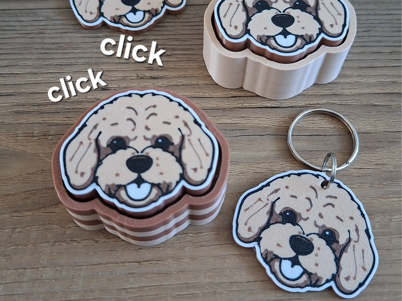 Cute labradoodle dog fidget clicker toy