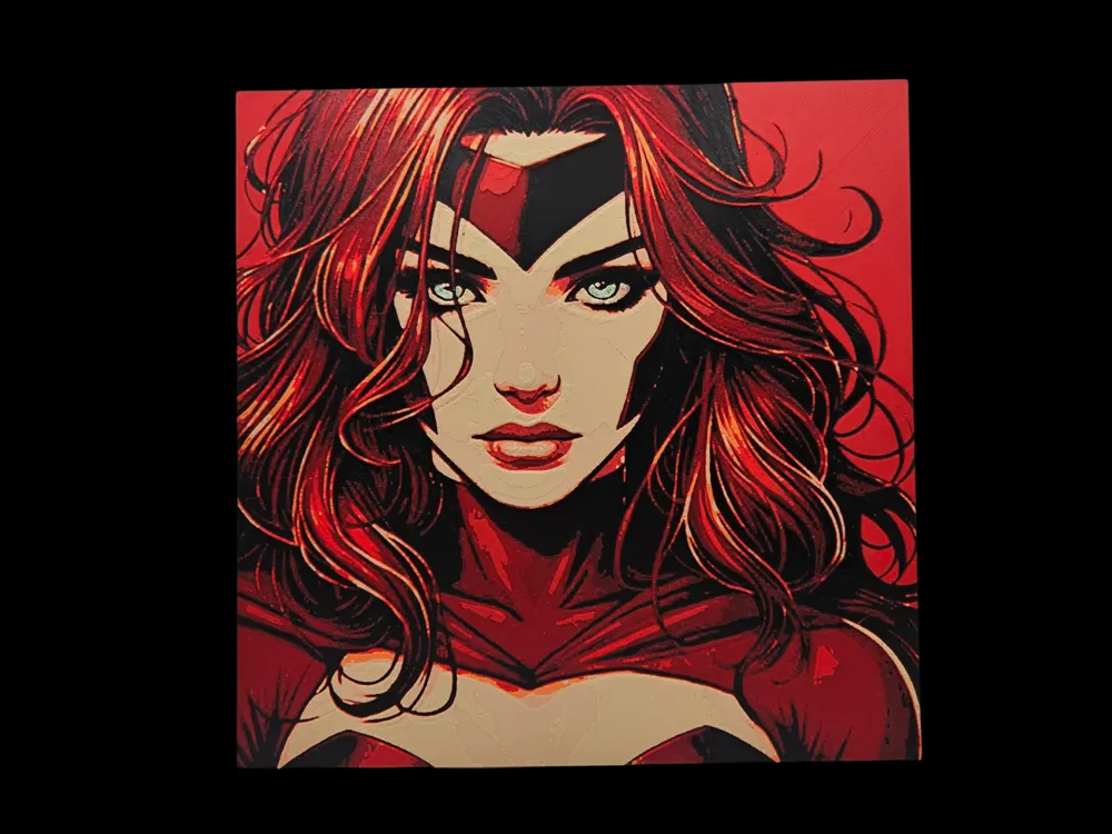 Portrait of Scarlet Witch (Marvel hueforge) by BusyKikiBee MakerWorld ...