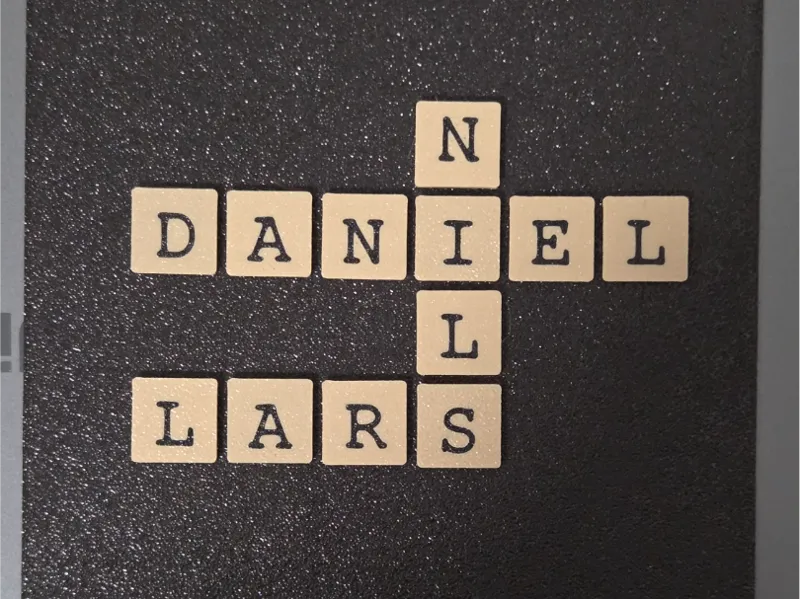 Familie Namen im Scrabble Stil