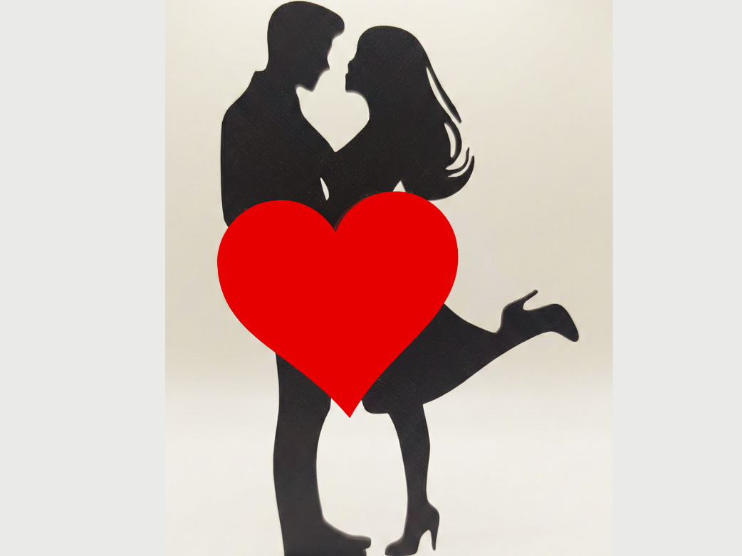 Romantic Couple Silhouette - Valentine Gift