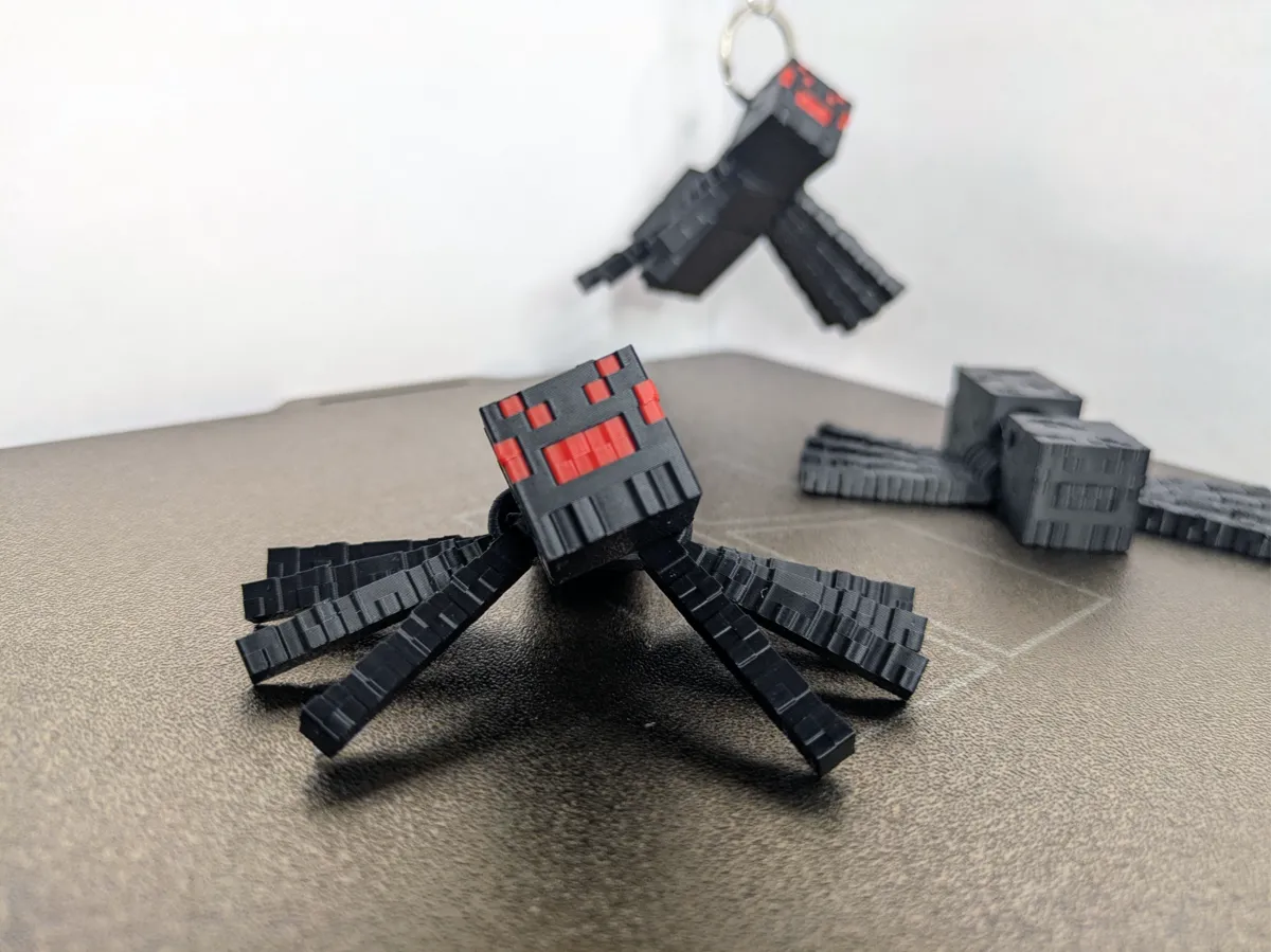 Minecraft Spider -Print in place Articulated by Calmec87 MakerWorld: Download Free 3D Models - 3D model önizlemesi