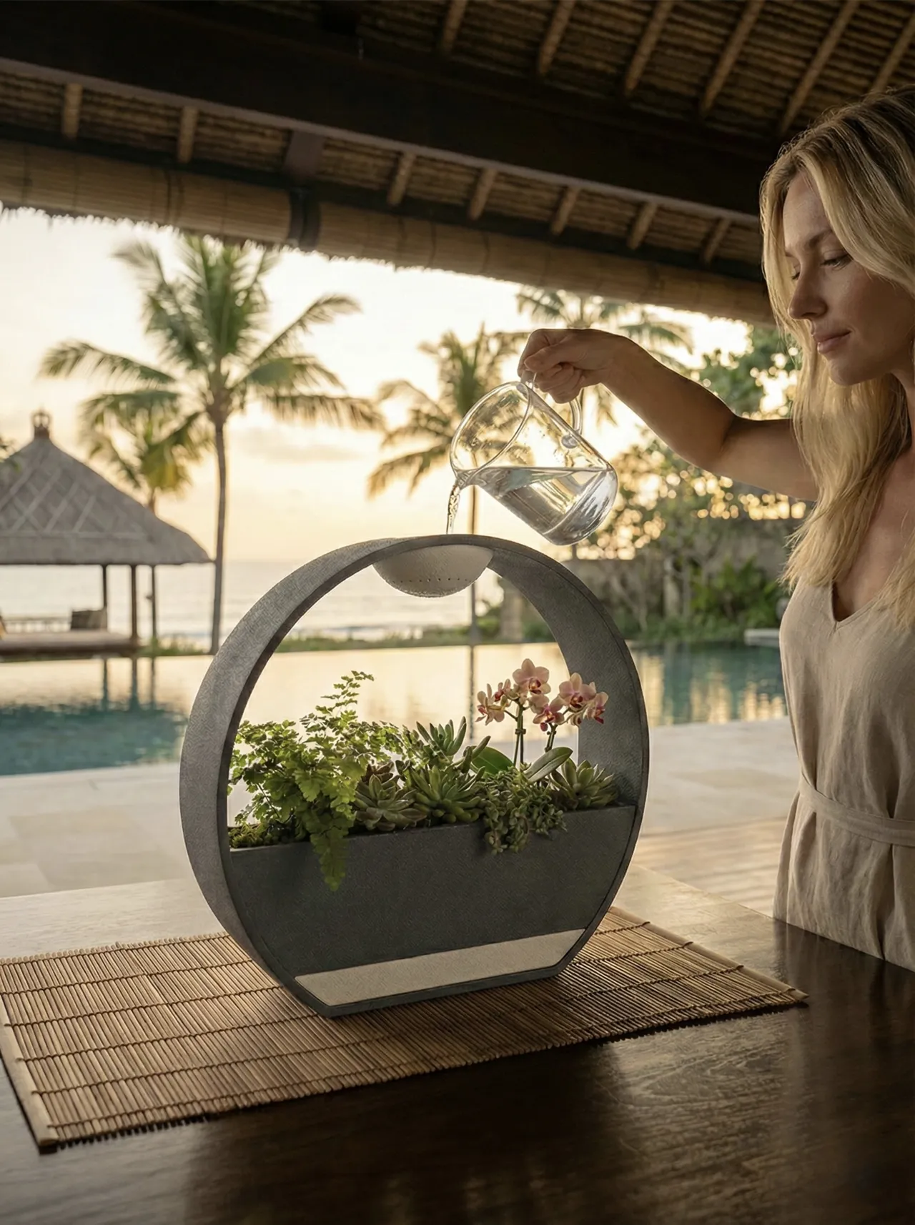 ZenRain: Stone Effect Self-Watering Planter view 3