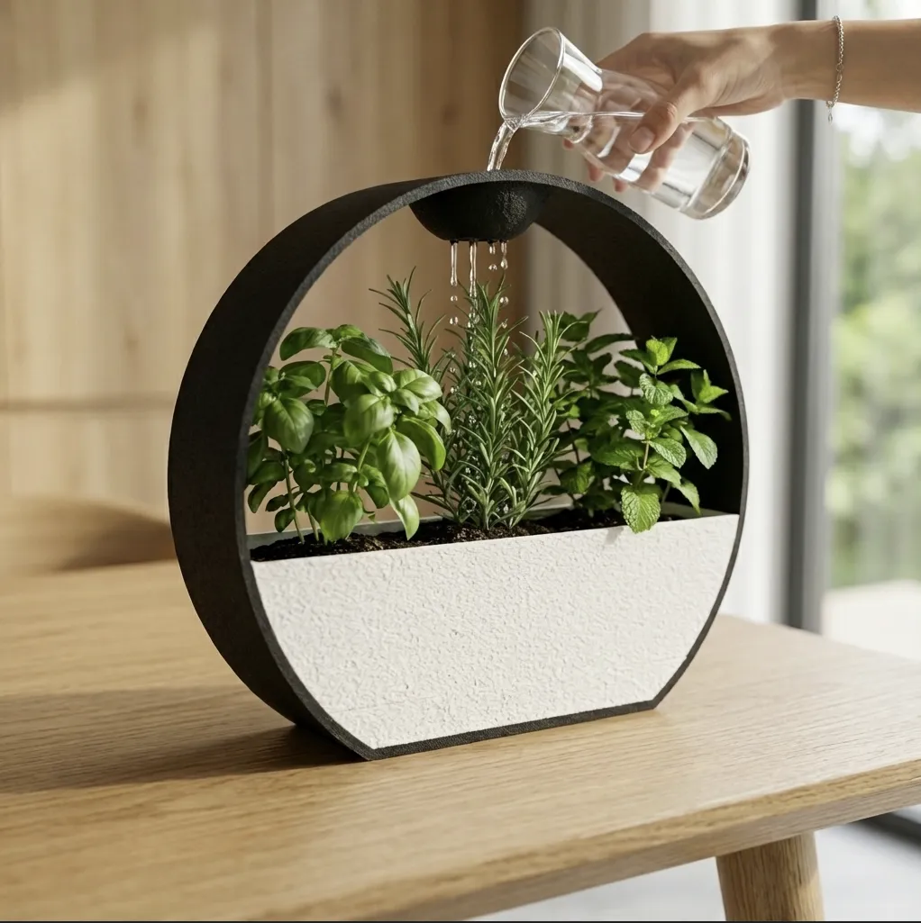 ZenRain: Stone Effect Self-Watering Planter view 4
