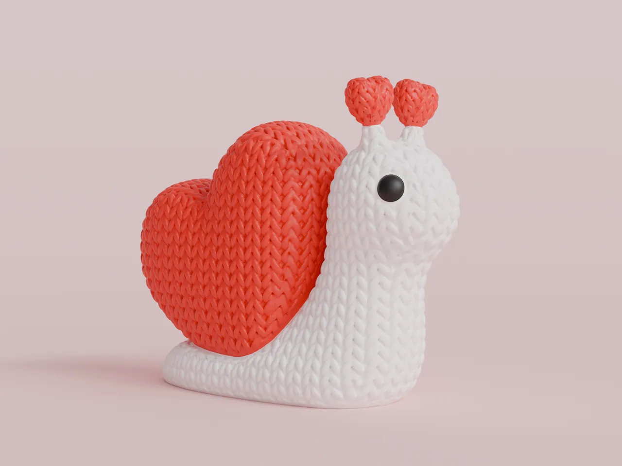 Knitted Valentine's Day Snail view 4