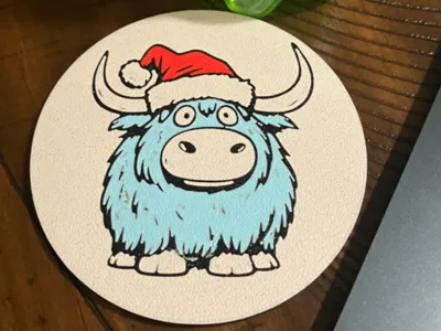 Adorable Highland Cow Coaster
