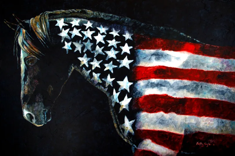 American Flag Horse Hueforge