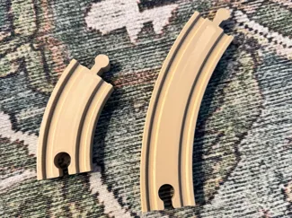 45 degree curved train tracks, BRIO compatible