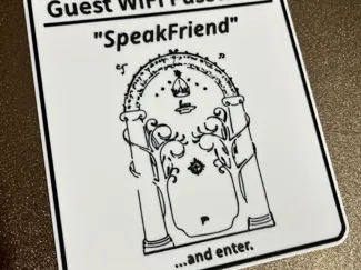 Door of Durin Guest WiFi sign