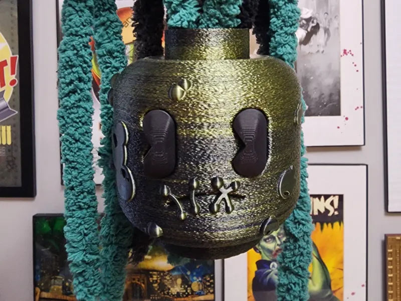 Shrunken Zombie LEGOs Head FUZZY