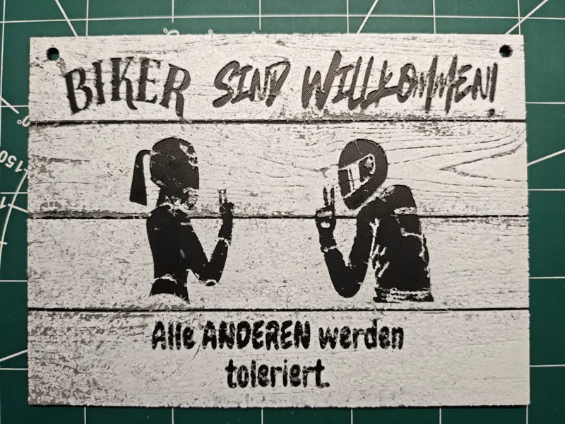Hueforge Bild Biker sind willkommen