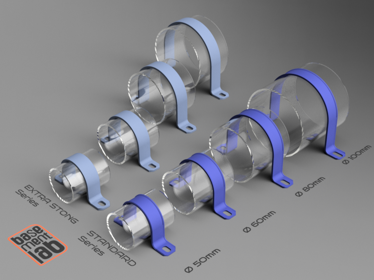 U-Pipe Strap Clamp-2 Holes 50/60/80/100mm Diameter