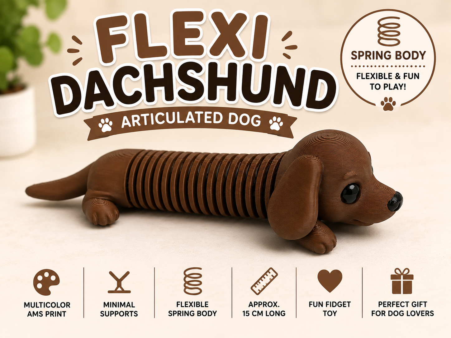 Flexi Dachshund | Spring Body Articulated Dog - 1