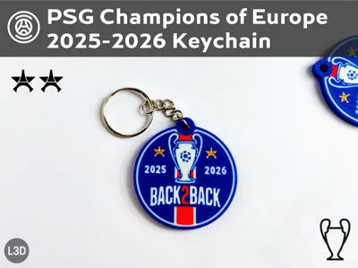 PSG Champions of Europe 2025-2026 Keychain
