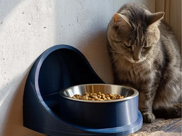 Wall Mounted Cat Bowl Holder