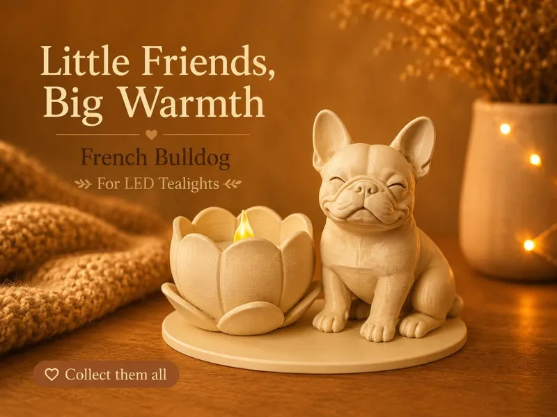 Frenchie Led Tealight Holder