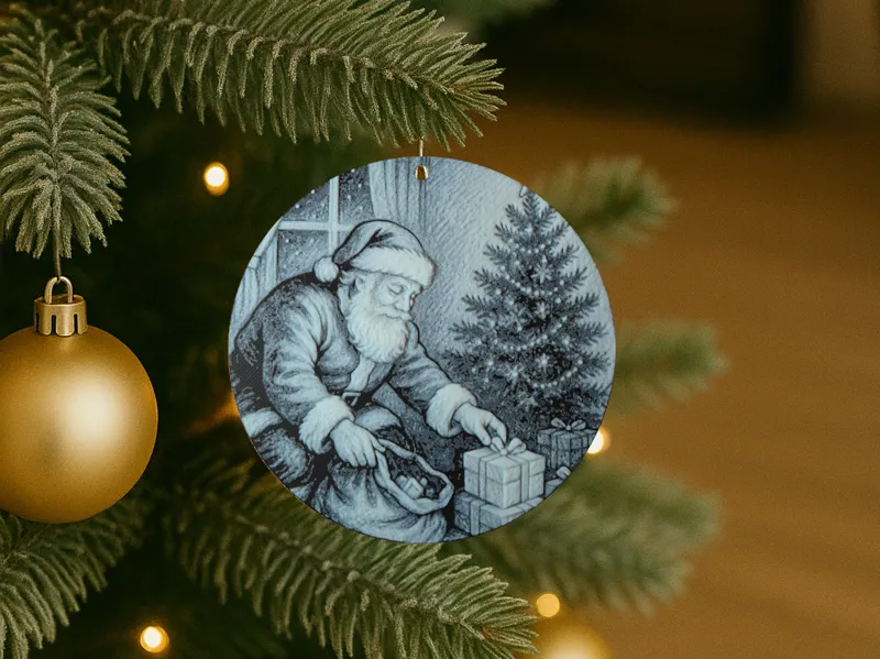 Christmas santa bringing gifts