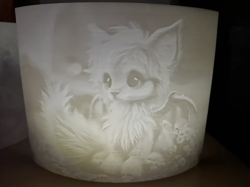 Ferocious the Fox Dragon Litho Large Puck Light