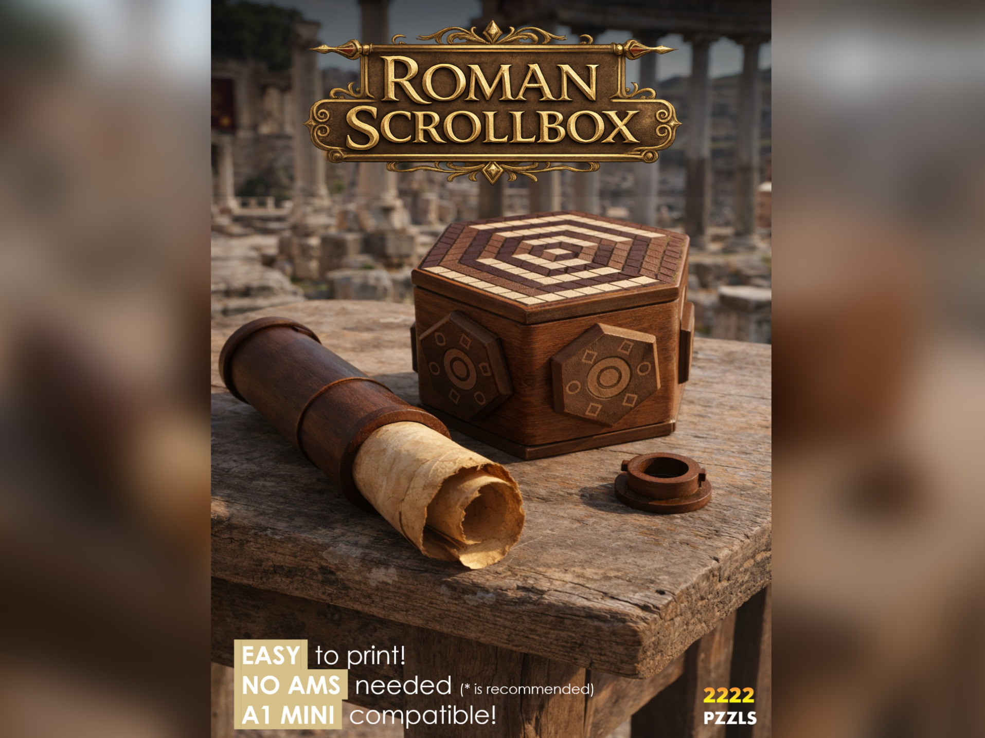 Roman Scrollbox | Puzzlebox (Cryptex Decyphering)