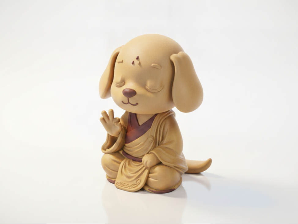 Zen Dog Buddha Meditation Figurine 3D Printable