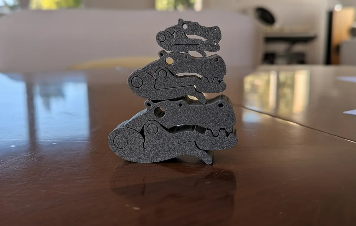 Hippo Bag Clip With Lock - Print In Place view 3