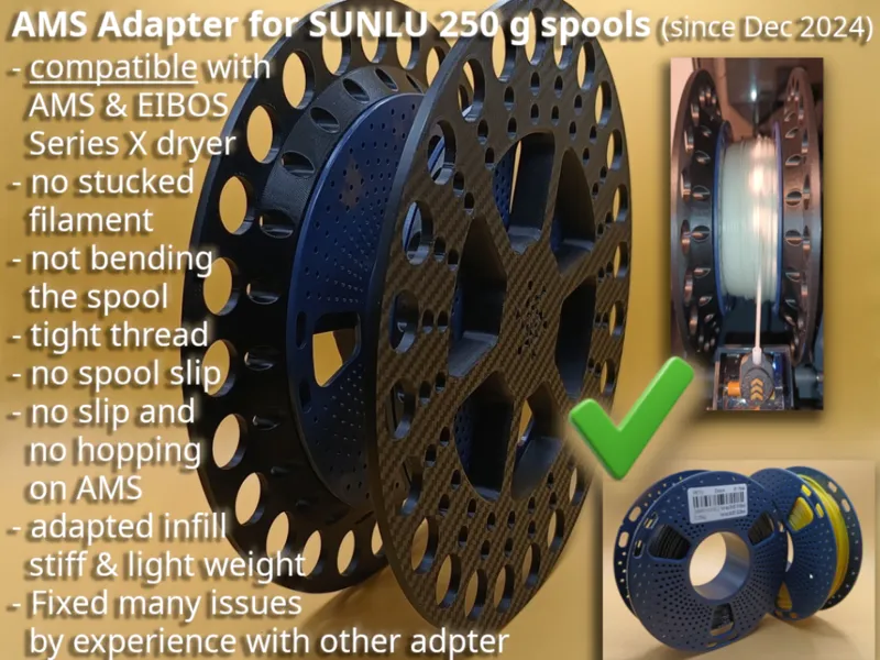 Enhanced AMS Spool Adapter for SUNLU 250g spools