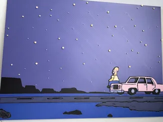 Homer Staring At The Stars - Hueforge Print