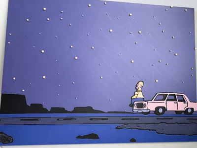 Homer Staring At The Stars - Hueforge Print