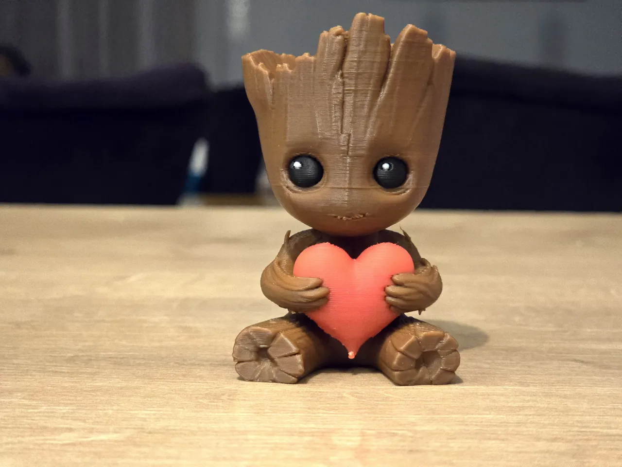Valentine's Baby Groot figurine and keychain view 2