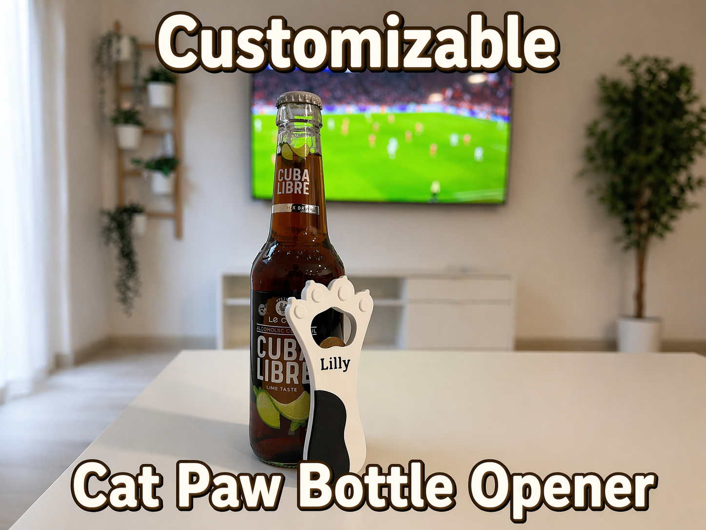 Customizable Cat Paw Bottle Opener