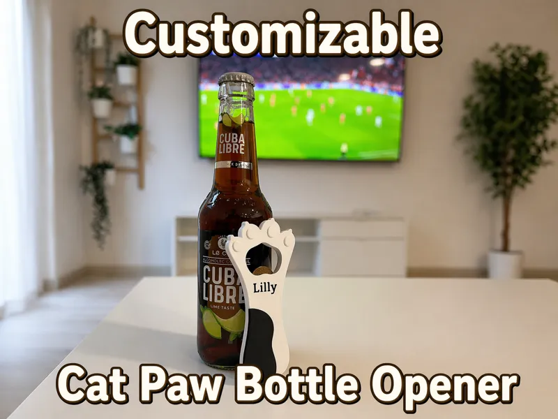 Customizable Cat Paw Bottle Opener