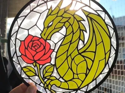 Stained Glass Dragon – Sant Jordi Catalan Legend