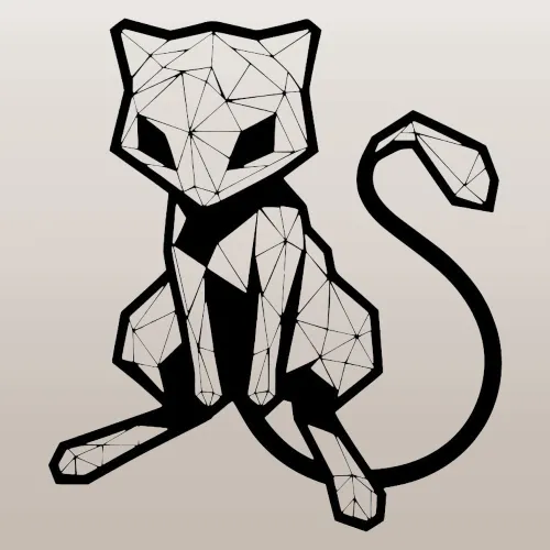 2D low poly Mew