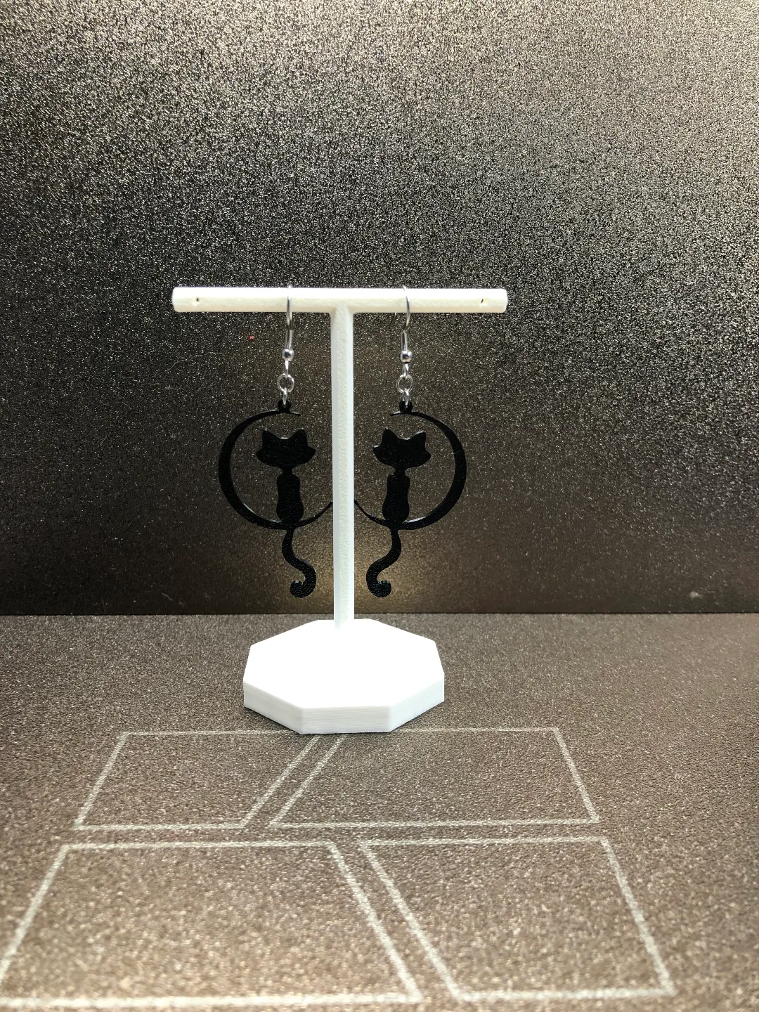 Cat Moon earrings view 2