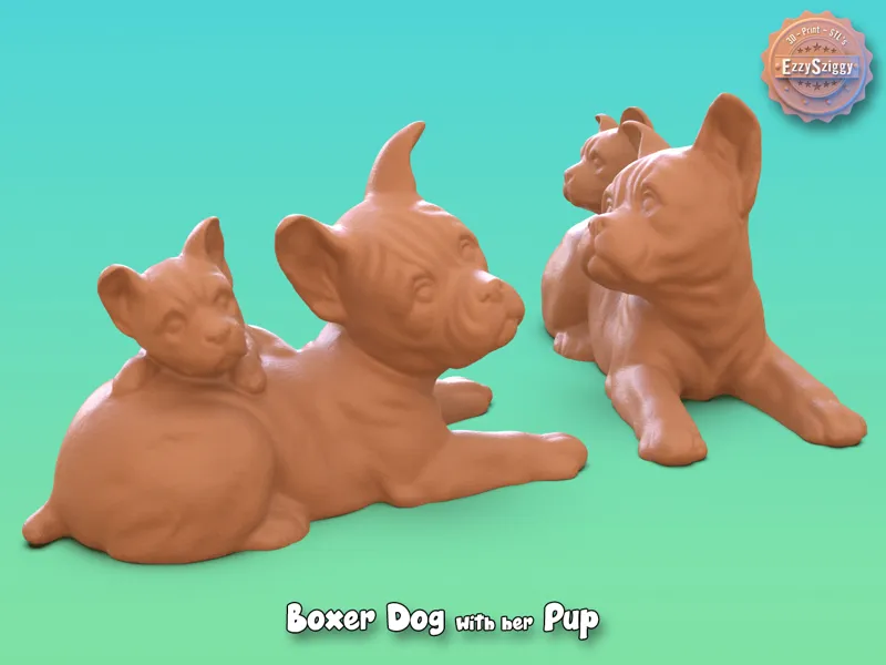Boxer Dog with her Pup (NO SUPPORTS)