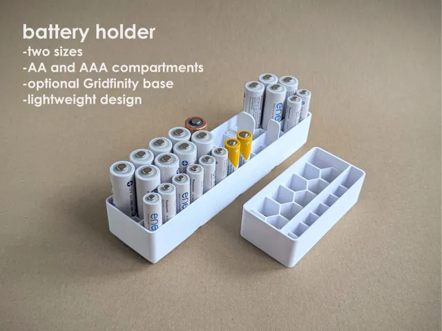 Battery Holder with optional Gridfinity base