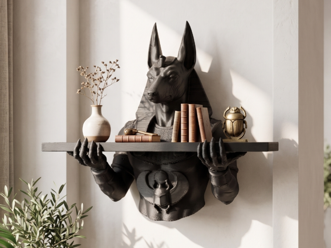 Egyptian God Anubis Wall Shelf Display