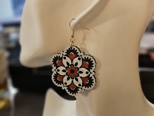 boucle d oreille rosace fleur
