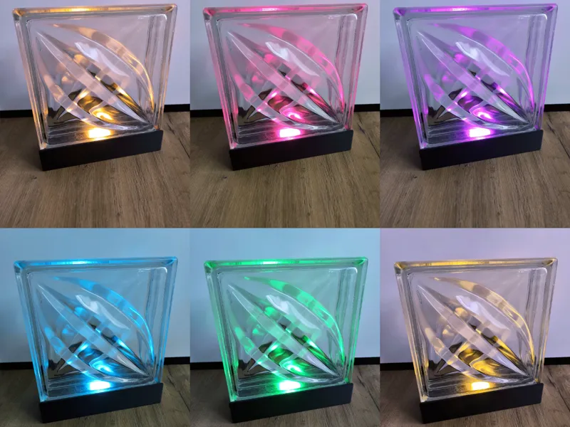 Glass Brick Lamp for Bambulab LED RGBW Puck Light