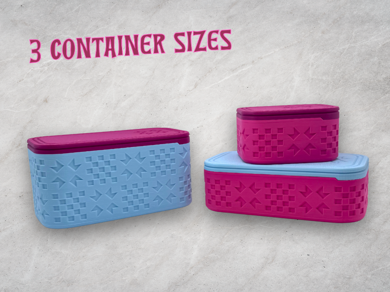 Ribbon Star Storage box w/Sliding Snap-Close Lid