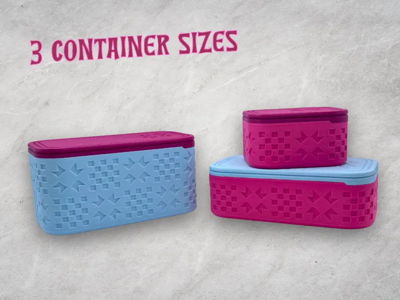Ribbon Star Storage box w/Sliding Snap-Close Lid