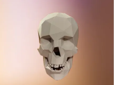 Low Poly skull with missing teeth