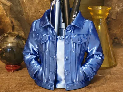 Jean Jacket Style Desktop Organizer