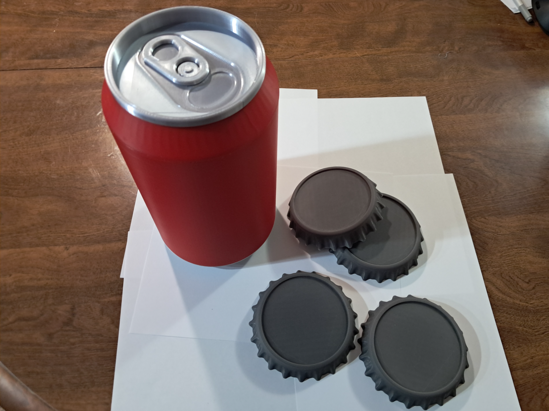 Bottle Cap Coaster with Soda Can Container No AMS