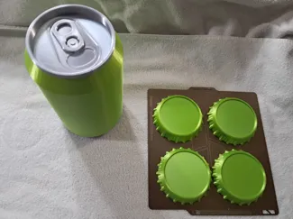 Bottle Cap Coaster with Soda Can Container No AMS