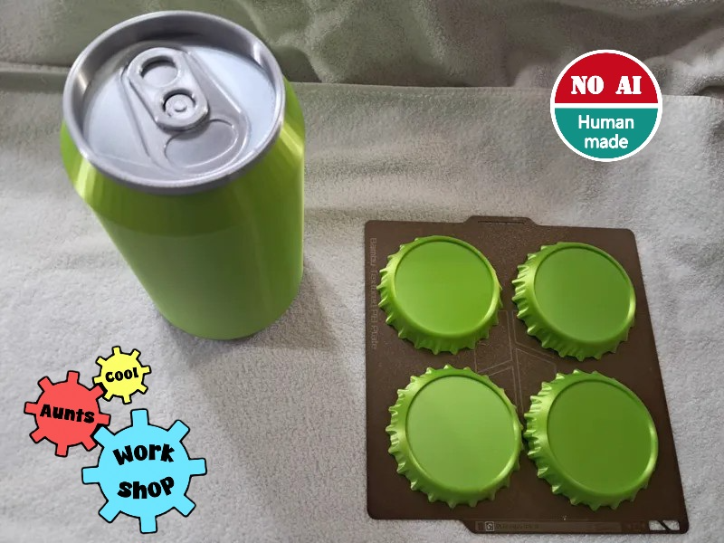 Bottle Cap Coaster with Soda Can Container No AMS