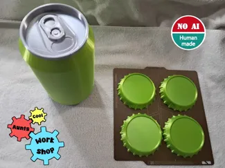 Bottle Cap Coaster with Soda Can Container No AMS