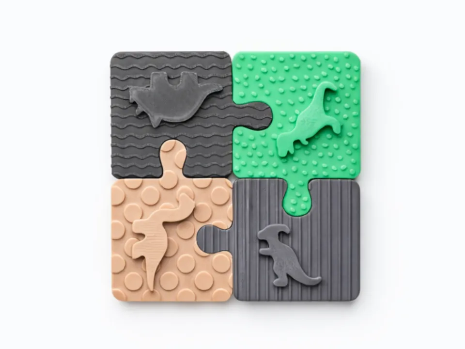 Dinosaur Puzzle Play Dough Stamp - Sensory Toy - Free 3D Print Model ...